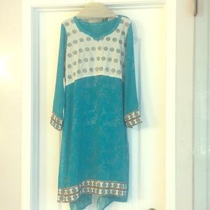 Indian/Pakistani dress with dupatta (shawl)!
